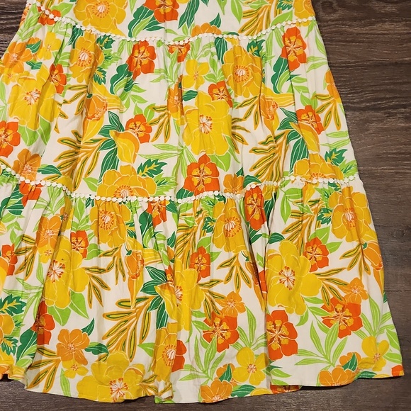 ❤️ FLYING TOMATO LINEN PORTOBAY MAXI DRESS, TROPICAL FLORAL PRINT, MEDIUM - Picture 10 of 16